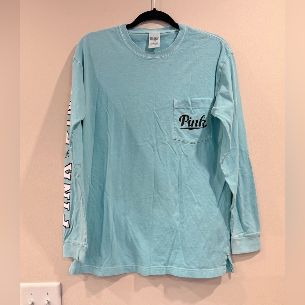 🔥Pink Long Sleeve Aqua Shirt Women’s Sz S Like New🔥